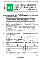 Đề kiểm tra theo bài học các số đặc trưng đo mức độ phân tán mẫu số liệu ghép nhóm