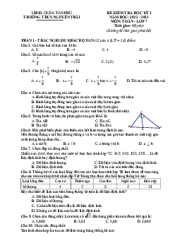 Đề học kỳ 1 Toán 7 năm 2022 – 2023 trường THCS Nguyễn Trãi – TP HCM