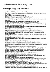 Tài liệu triết học Mác Lênin | Trường Đại học Kinh tế Quốc Dân