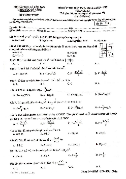 Đề thi HK1 Toán 12 năm học 2018 – 2019 sở GD và ĐT thành phố Đà Nẵng