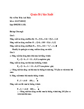 Bài tập Chương I - Quản Trị Sản Xuất | Đại học Kinh tế kỹ thuật công nghiệp