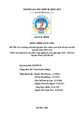 Bài tập nhóm Đánh giá thực hiện chính sách và lời khuyên cho đối tượng hưởng chính sách môn Chính sách công | Đại học kinh tế Quốc dân