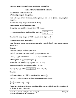 Phân loại và phương pháp giải bài tập phương pháp tọa độ trong mặt phẳng
