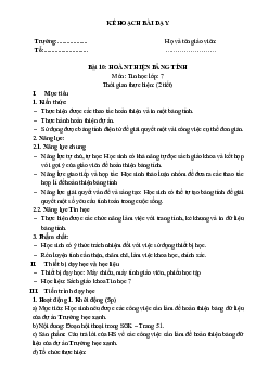 Giáo án Tin học 7 Bài 10: Hoàn Thiện Bảng Tính sách Kết nối tri thức với cuộc sống