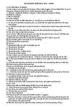 Ôn tập môn triết học Mác - Lênin