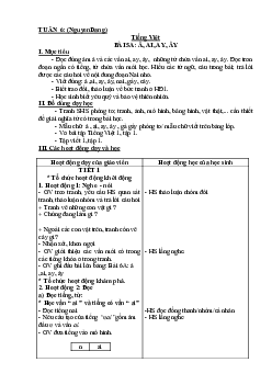 Giáo án môn Tiếng Việt 1 - Tuần 6 | sách Cùng học để phát triển năng lực