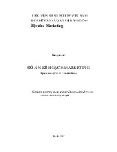 Đồ án kế hoạch Marketing  môn Chuyên ngành Marketing | Học viện Nông nghiệp Việt Nam
