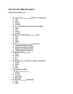 CPE USE OF ENGLISH Unit 6