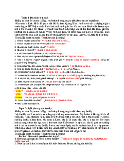 Các dạng bài Topic