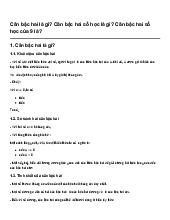Căn bậc hai là gì? Căn bậc hai số học là gì? Căn bậc hai số học của 9 là? | Toán 9