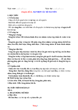 Giáo án Toán 6 bài 13: Tập hợp các số nguyên