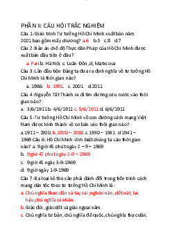 Trắc nghiệm Tư tưởng Hồ Chí Minh | Đại học Fulbright Việt Nam