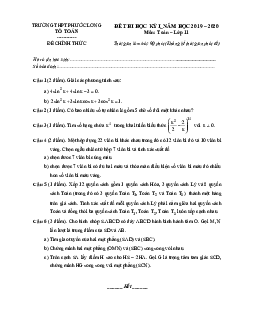 Đề thi cuối học kì 1 Toán 11 năm 2019 – 2020 trường THPT Phước Long – TP HCM