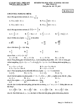 Đề học kỳ 2 Toán 12 năm 2022 – 2023 trường THPT Hà Trung – TT Huế