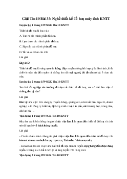 Giải Tin 10 Bài 33: Nghề thiết kế đồ hoạ máy tính KNTT