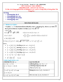 Bài toán min – max số phức có lời giải chi tiết – Lương Văn Huy Toán 12
