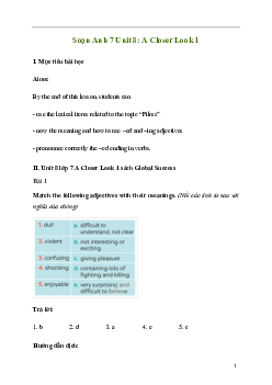 Giải Tiếng Anh 7 Unit 8: A Closer Look 1 | Global Success