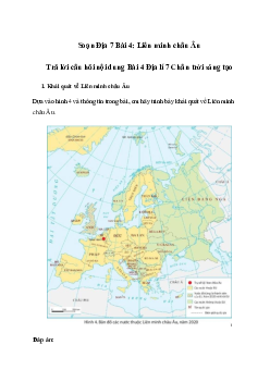 Giải Địa lí 7 Bài 4: Liên minh châu Âu | Chân trời sáng tạo