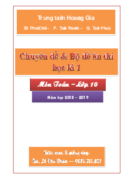Chuyên đề và bộ đề ôn thi học kỳ 1 Toán 10 năm học 2018 – 2019 – Lê Văn Đoàn