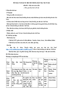 Giáo án Giáo dục công dân 8 Bài 1: Tự hào về truyền thống dân tộc Việt Nam | Cánh diều