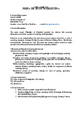 Principles of Marketing Course Overview môn Principle of Management | Trường Đại học Quốc tế, Đại học Quốc gia Thành phố Hồ Chí Minh