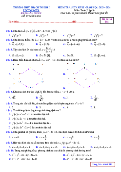 Đề thi giữa kỳ 2 Toán 10 năm 2023 – 2024 trường THPT Thạch Thành 1 – Thanh Hóa