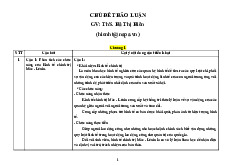 CHỦ ĐỀ THẢO LUẬN  GV: ThS. Hà Thị Hiên | Học viện Hành chính Quốc gia