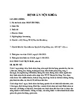 Bệnh án Nội khoa nhiễm trùng | Y tế - Sức khỏe