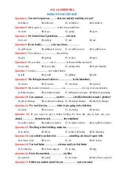 Bài tập kiểm tra động từ nguyên mẫu trong Tiếng Anh 12 (có đáp án)
