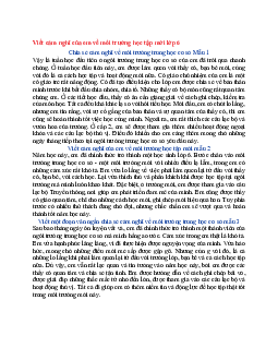 Văn mẫu lớp 6 Chân trời sáng tạo bài Viết cảm nghĩ của em về môi trường học tập mới