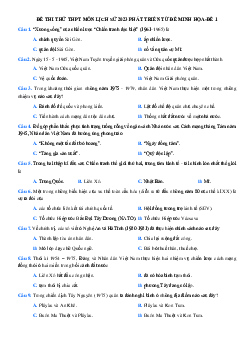 Bộ đề thi thử THPT Quốc gia 2023 môn Sử