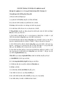 Giải SBT Sinh học 12: Bài tập trắc nghiệm trang 64