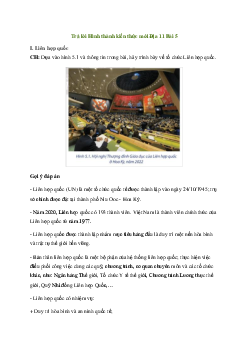 Giải Địa lí 11 Bài 5: Một số tổ chức quốc tế và khu vực | Chân trời sáng tạo