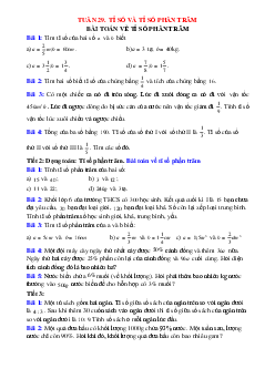 Bài tập Toán 6 bộ kết nối tuần 29 tỉ số và tỉ số phần trăm