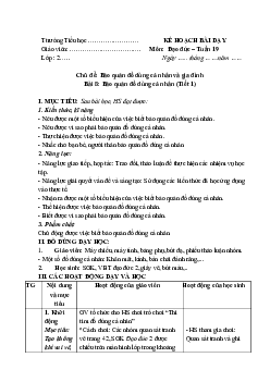 Giáo án Đạo đức 2 sách Cánh diều (Cả năm) | Bài 8