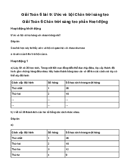Giải Toán 6 Bài 9: Ước và bội sách Chân Trời Sáng Tạo