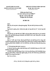 Đề Thi - Đáp án Hóa Vô Cơ I | Organic Chemistry II | Trường Đại học Khoa học Tự nhiên, Đại học Quốc gia Hà Nội
