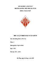 Tiểu luận môn Triết học Mac-Lenin | Trường Đại học Kiến trúc Đà Nẵng