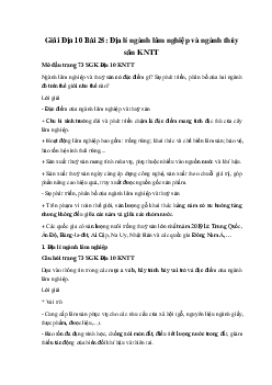 Giải Địa 10 Bài 25: Địa lí ngành lâm nghiệp và ngành thủy sản KNTT