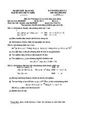 Đề thi Phương trình vi phân đạo hàm riêng (Ngành học Toán Tin) đề số 3 giữa kỳ 2 năm học 2020-2021 | Trường Đại học Khoa học tự nhiên, Đại học Quốc gia Hà Nội
