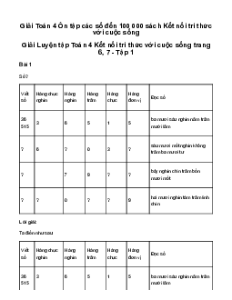 Giải Toán lớp 4 Bài 1: Ôn tập các số đến 100 000 | Kết nối tri thức