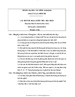 Bài tập môn Kinh tế chính trị Mác-Lênin | Trường Đại học tài chính-marketing