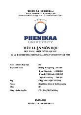 Tìm hiểu hoạt động của Công ty Toyota Việt Nam | Bài tiểu luận môn học Logistics & Quản lý chuỗi cung ứng | Trường Đại học Phenikaa