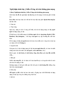 Nghị luận trình bày ý kiến về ứng xử trên không gian mạng  Ngữ Văn 10 sách Chân Trời Sáng Tạo