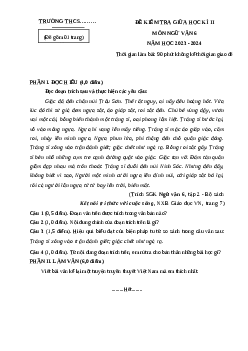 Đề thi giữa học kì 2 môn Ngữ văn 6 năm 2023 - 2024 sách Kết nối tri thức với cuộc sống | Đề 7