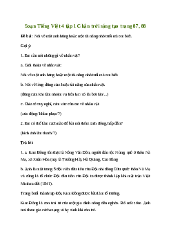Soạn bài Nói và nghe: Nói về một anh hùng hoặc một tài năng nhỏ tuổi - Tiếng Việt 4 Chân trời sáng tạo