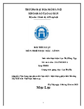 Chủ đề : Vận dụng cặp phạm trù bản chất - hiện tượng phân tích lối sốngcủa Sinh viên Việt Nam hiện nay | Tiểu luận môn Triết học Mác - Lênin | Trường đại học Mở Hà Nội