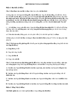 Đề thi cuối kì 1 lớp 6 môn Ngữ văn Cánh Diều năm 2023 - 2024 Đề 2