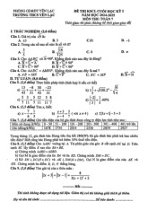Đề cuối học kỳ 1 Toán 7 năm 2024 – 2025 trường THCS Yên Lạc – Vĩnh Phúc