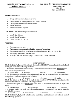 Đề cương ôn tập học kì 1 môn tiếng Anh 11 i-Learn Smart World